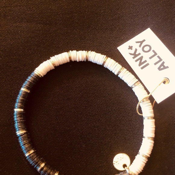 Ink + Alloy Black and White Bracelet - Picture 2 of 3